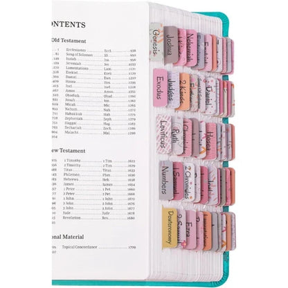 Biblio Bible Tab Set | 75-Piece Laminated Bible Index Tabs, Waterproof, Easy Alignment