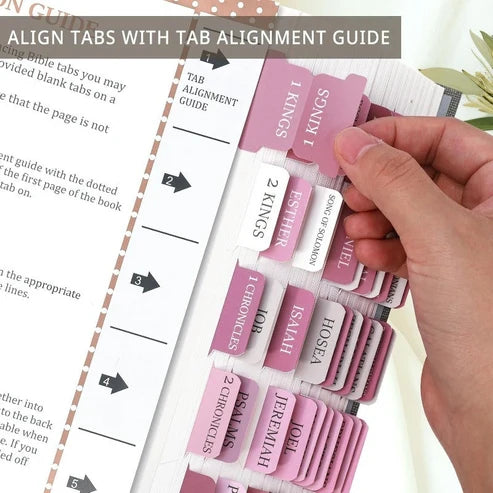 Biblio Bible Tab Set | 75-Piece Laminated Bible Index Tabs, Waterproof, Easy Alignment