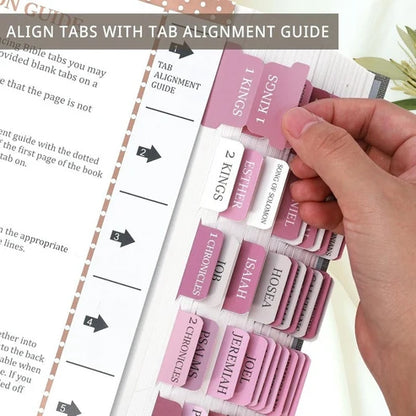 Biblio Bible Tab Set | 75-Piece Laminated Bible Index Tabs, Waterproof, Easy Alignment