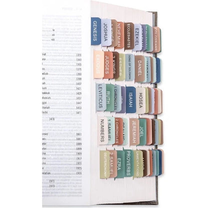 Biblio Bible Tab Set | 75-Piece Laminated Bible Index Tabs, Waterproof, Easy Alignment