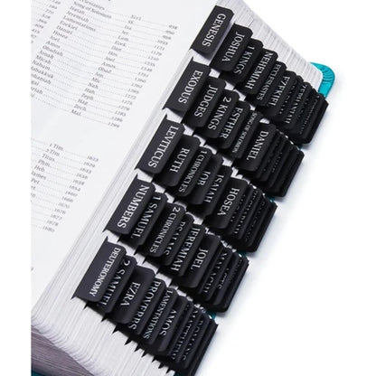 Biblio Bible Tab Set | 75-Piece Laminated Bible Index Tabs, Waterproof, Easy Alignment