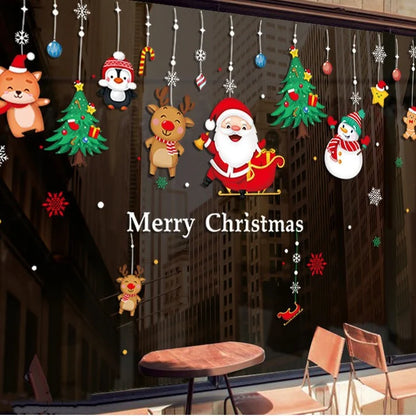 Christmas Window Clings Double-Sided Re-appliable Decoration