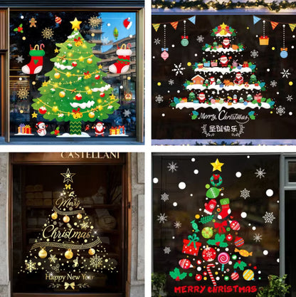 Christmas Window Clings Double-Sided Re-appliable Decoration