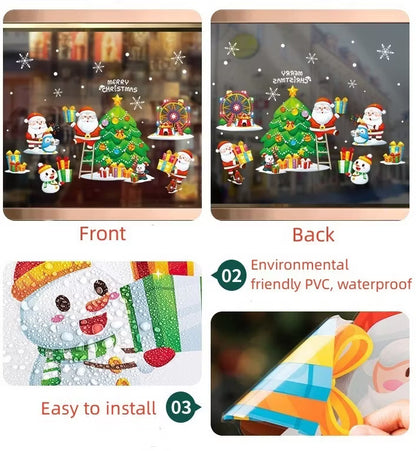 Christmas Window Clings Double-Sided Re-appliable Decoration
