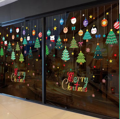 Christmas Window Clings Double-Sided Re-appliable Decoration