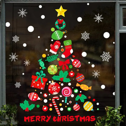 Christmas Window Clings Double-Sided Re-appliable Decoration