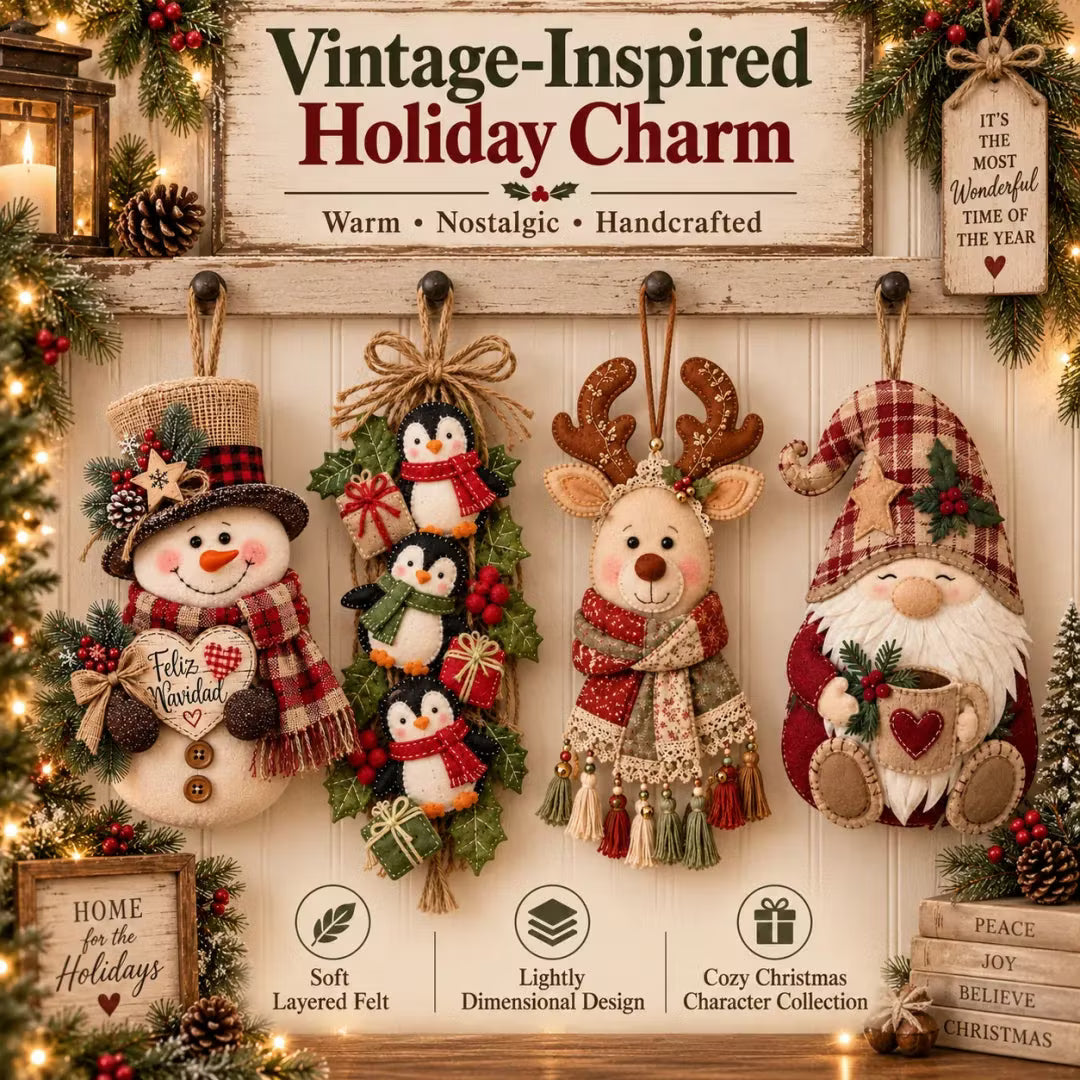 Vintage Christmas Character Door Hangers