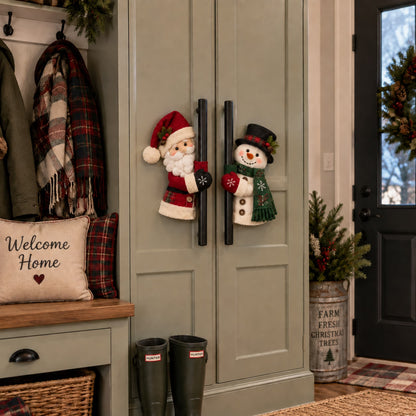 Christmas Santa & Snowman Handle Huggers – Set of 2