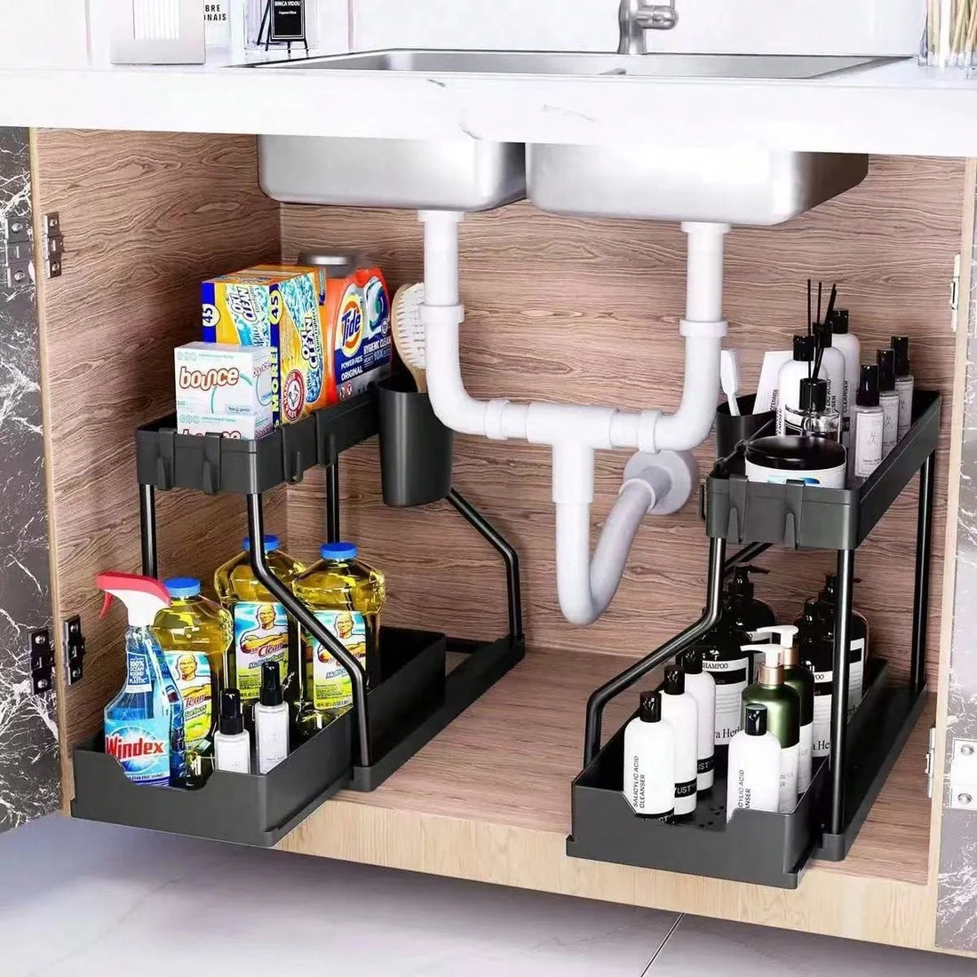 2 Pack Pull Out Under Sink Organizer