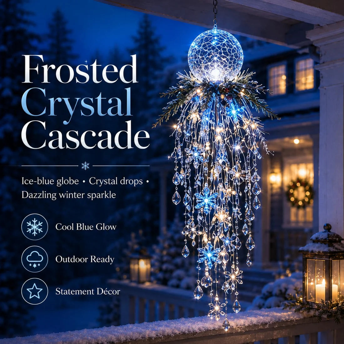 Christmas Hanging Snowflake & Crystal LED Light