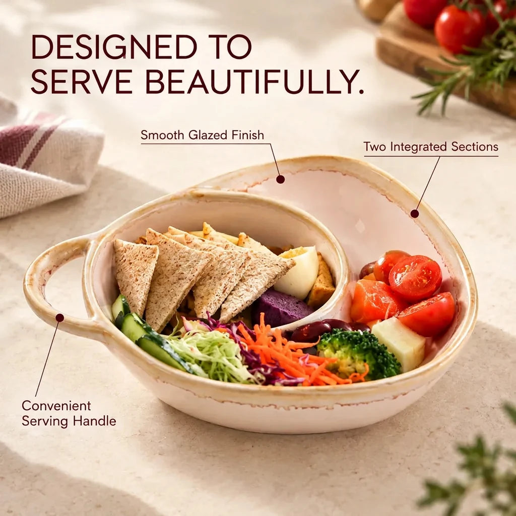 ServeNest – Divided Ceramic Serving Dish
