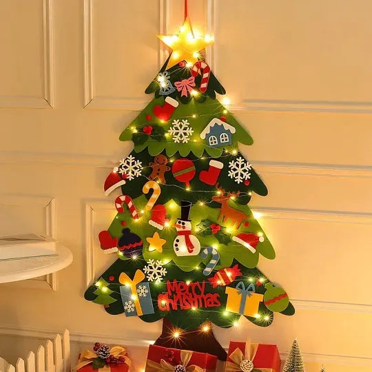 Felt Christmas Tree for Kids with Detachable Ornaments