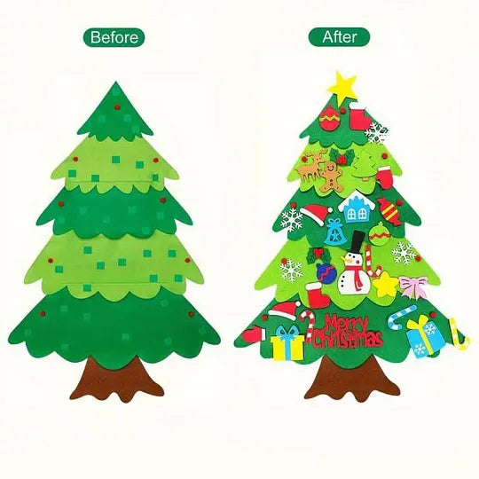 Felt Christmas Tree for Kids with Detachable Ornaments