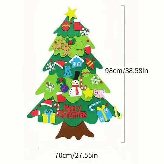 Felt Christmas Tree for Kids with Detachable Ornaments