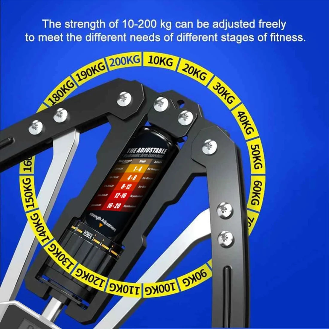 Adjustable Hydraulic Arm Strength Trainer (with LED counter)