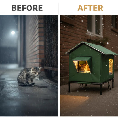 All-Weather Elevated Outdoor Cat House