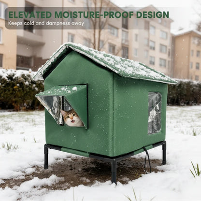 All-Weather Elevated Outdoor Cat House