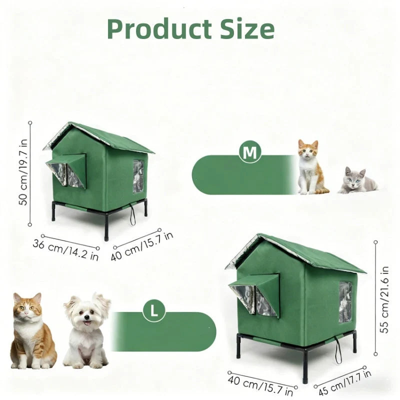 All-Weather Elevated Outdoor Cat House