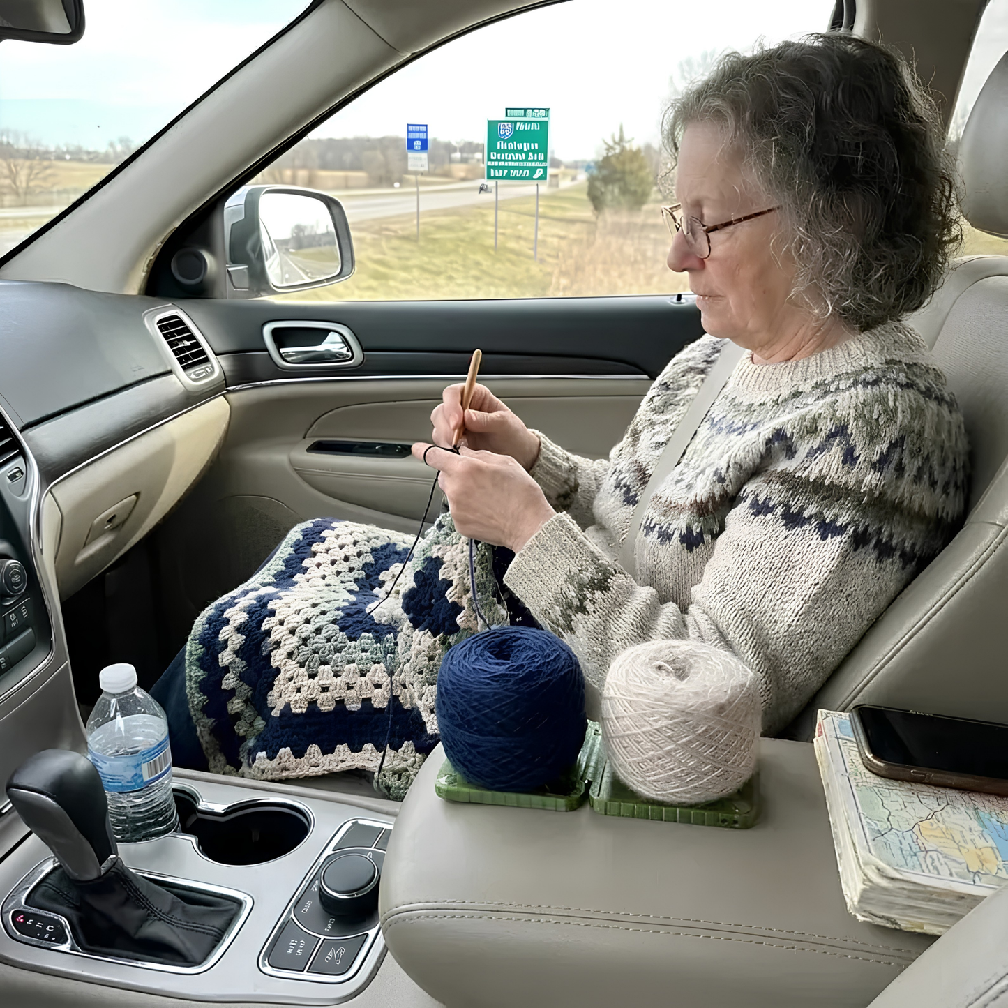 Portable Yarn Holder for Crochet & Knitting