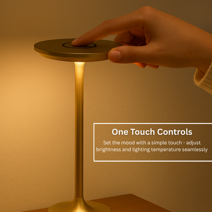 Luma Solis Cordless Minimalist Table Lamp - Rechargeable LED Accent Light