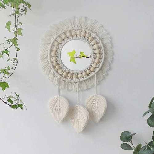Macrame Wall Hanging Round Mirror