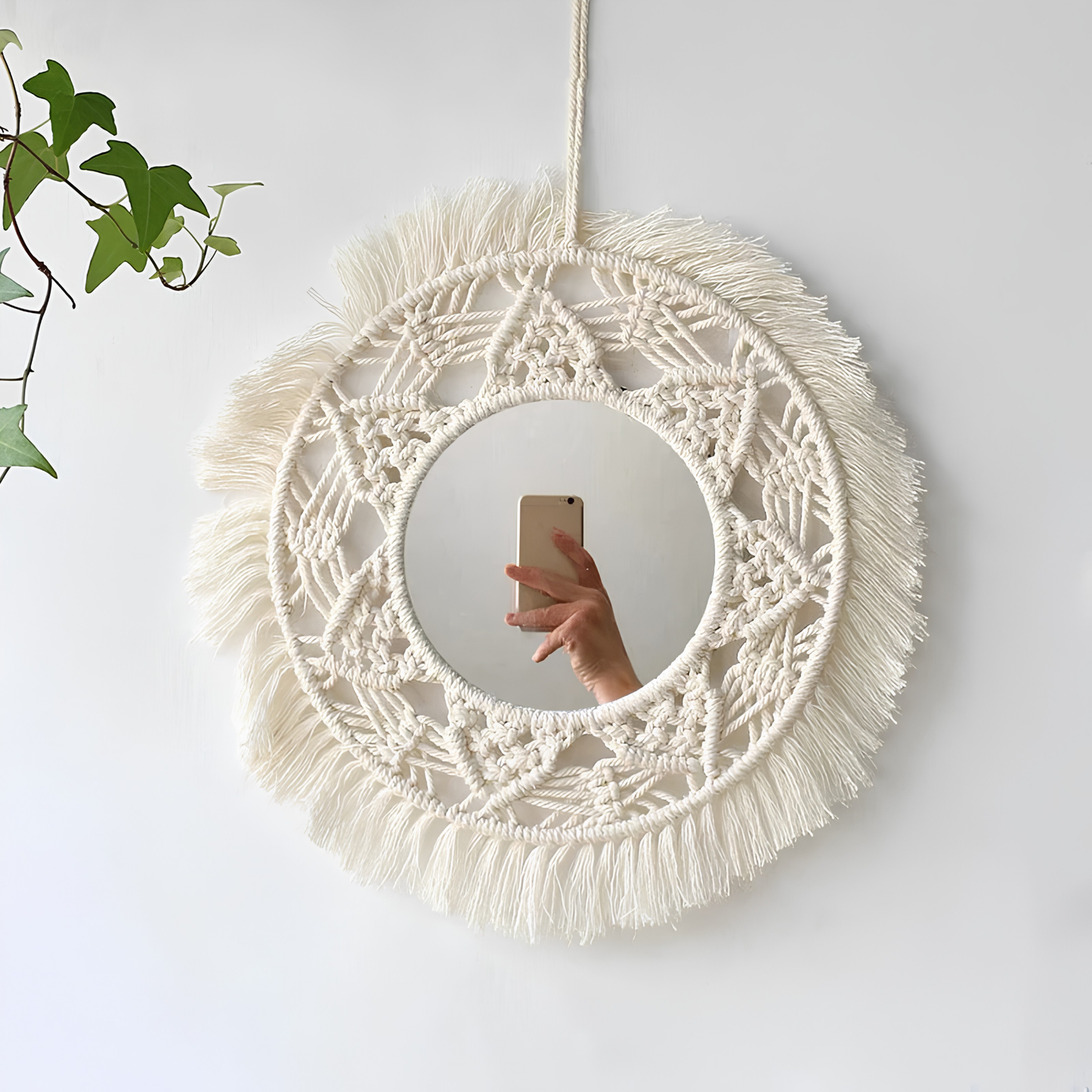 Macrame Wall Hanging Round Mirror