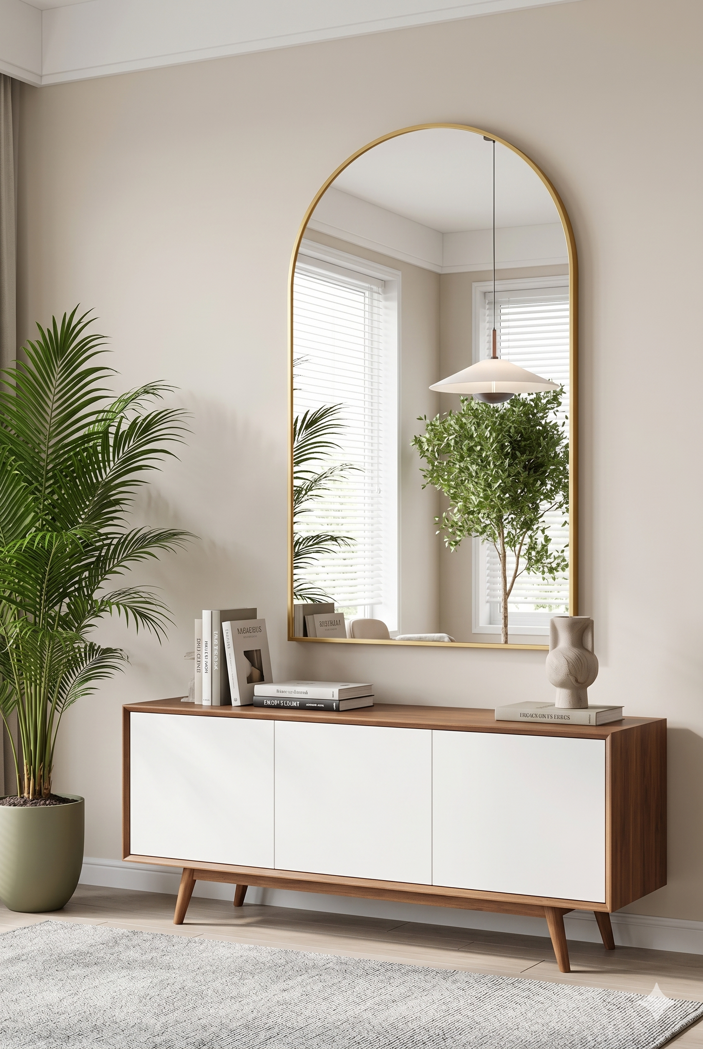 Arched Metal Frame Wall Mirror