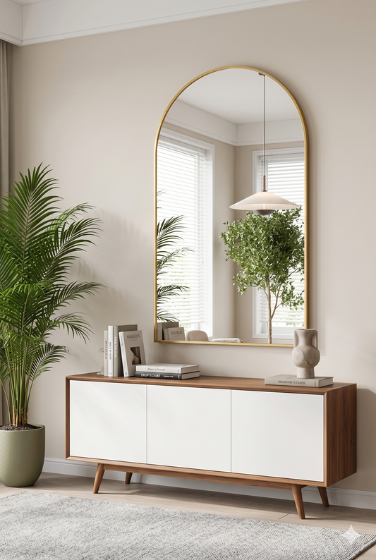 Arched Metal Frame Wall Mirror