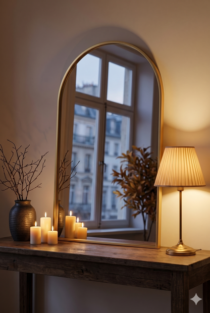 Arched Metal Frame Wall Mirror