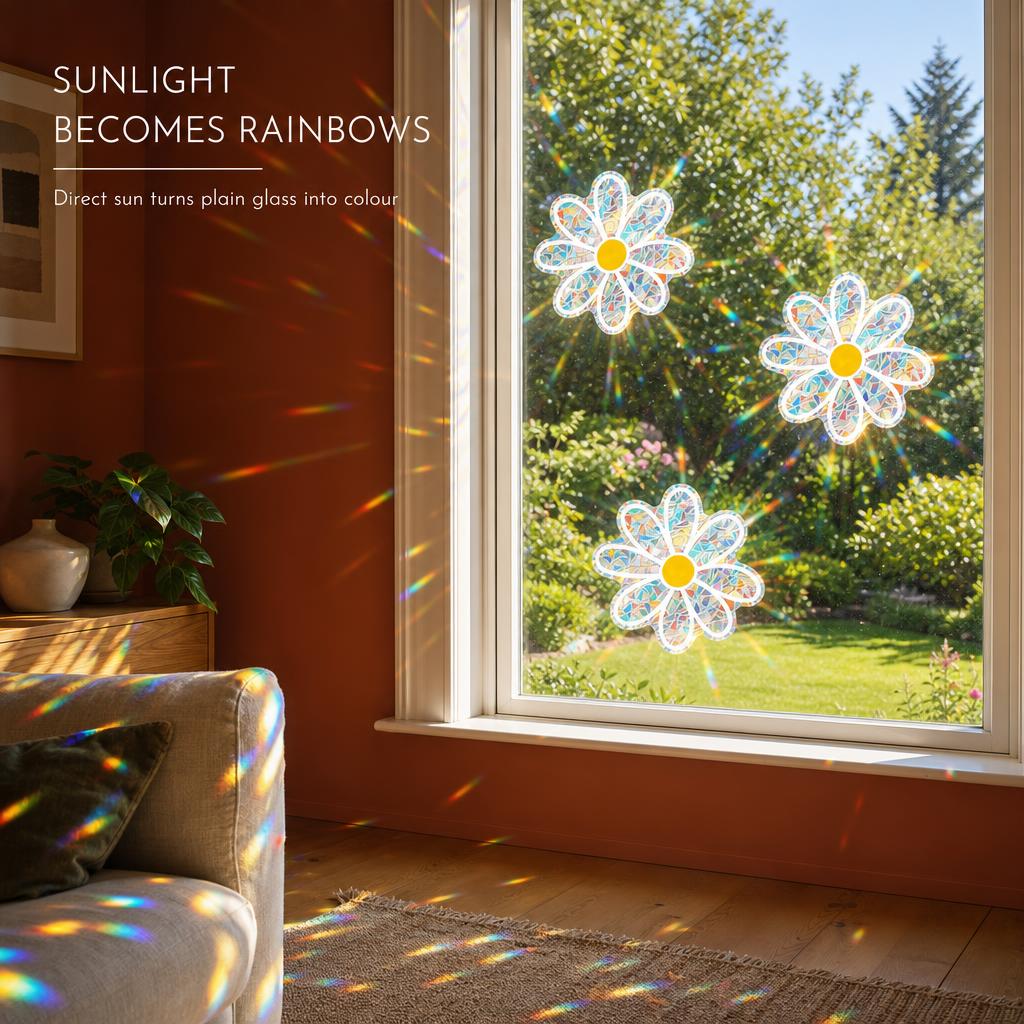 DaisyPrism™ Rainbow Suncatcher Window Stickers