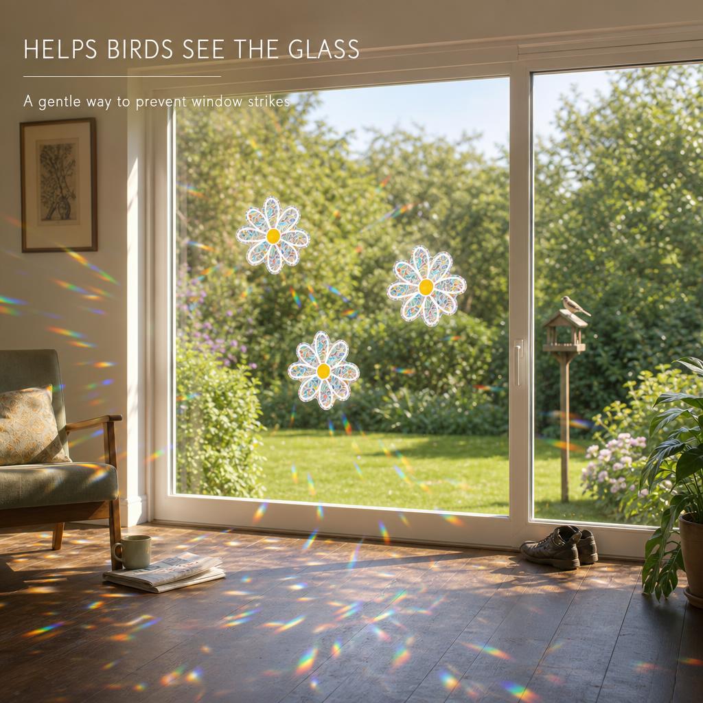 DaisyPrism™ Rainbow Suncatcher Window Stickers