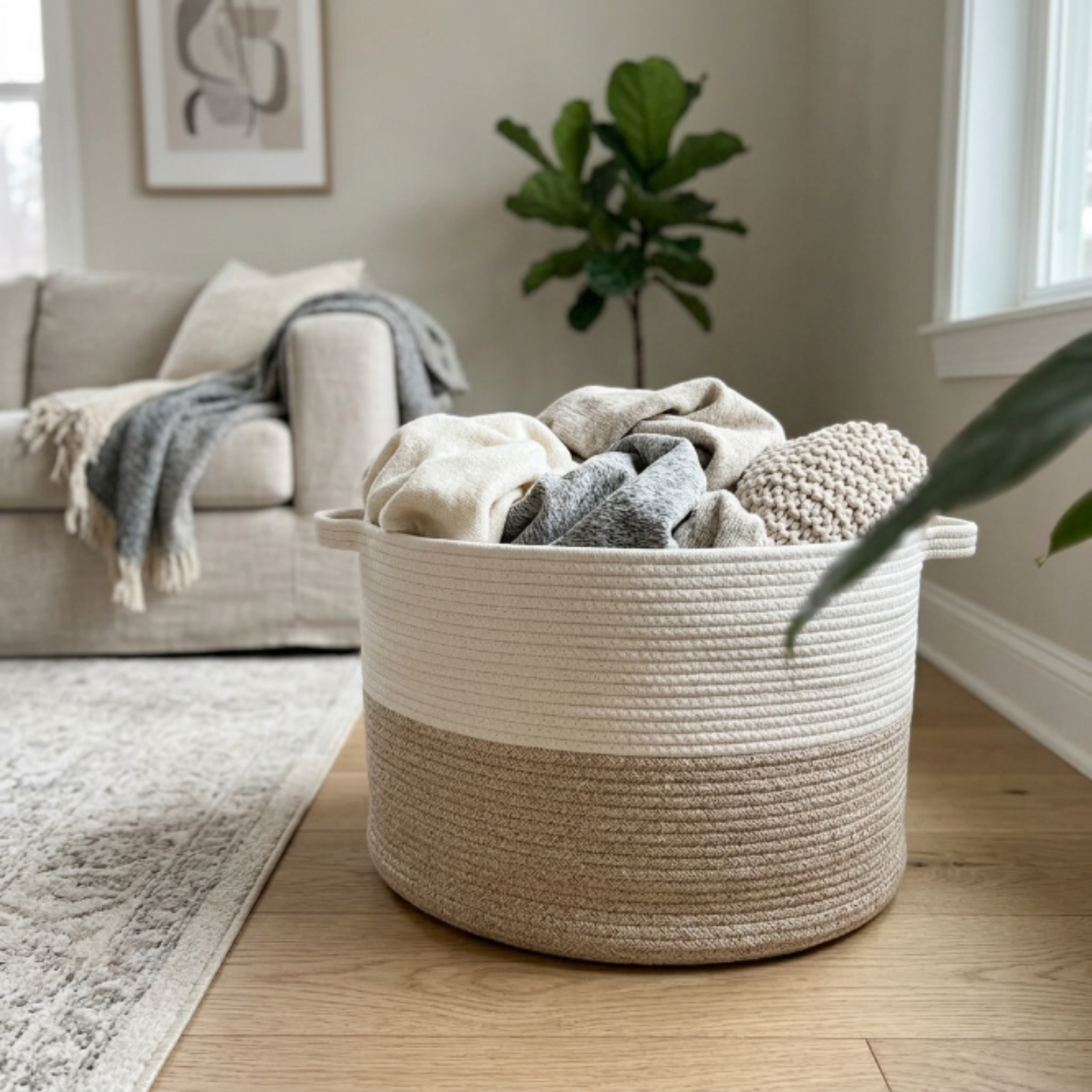 Premium Cotton Rope Basket - 67L