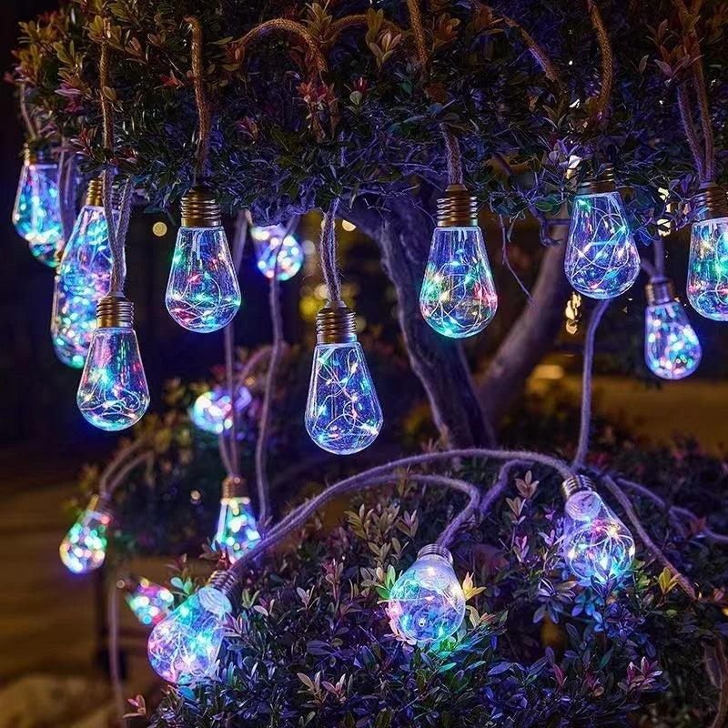 Solar Hemp Rope String Lights
