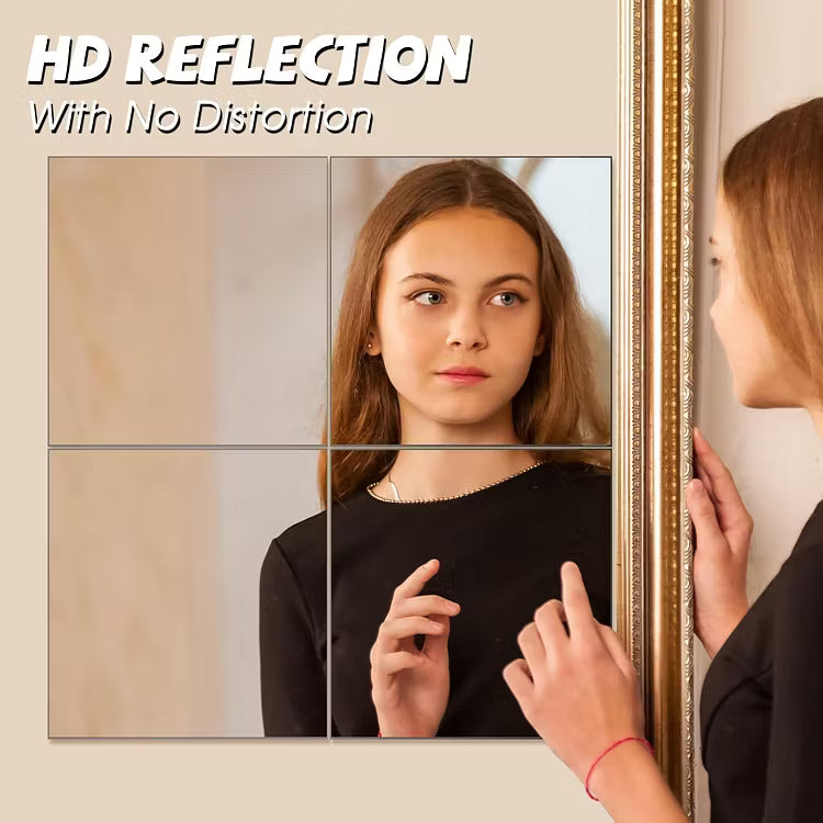 InfinityGrid™ Shatterproof Peel & Stick Mirror Tiles