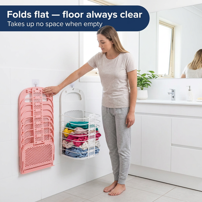 Wall-Mounted Laundry Basket | Foldable Space-Saving Hamper