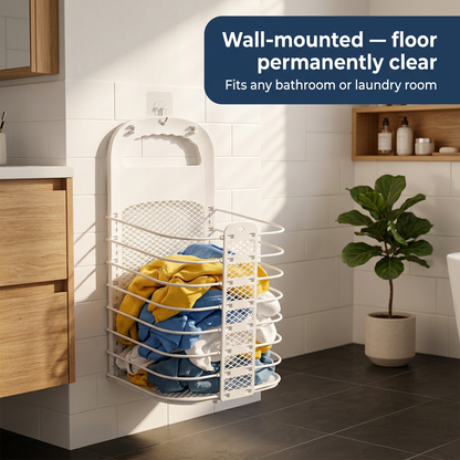 Wall-Mounted Laundry Basket | Foldable Space-Saving Hamper