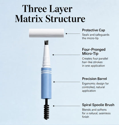 2-in-1 Waterproof microblading brow pen with tint brush
