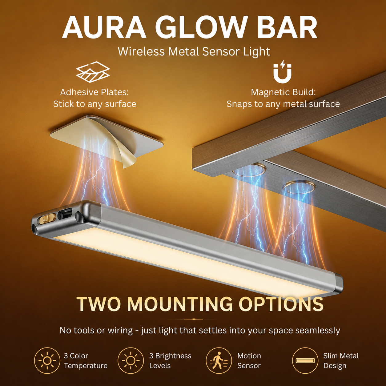 Aura Glow Bar | Minimalist Motion Sensor LED Light