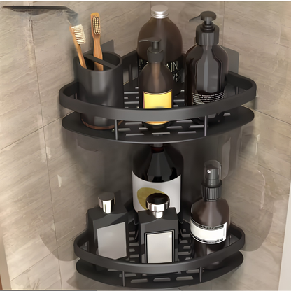 Heavy-Duty Aluminum Corner Shower Basket – Rustproof No-Drill Shelf