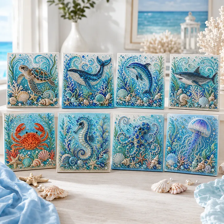 🌊✨ Ocean Theme Pearl Art DIY Kit – Relaxing DIY Craft to Create Stunning Coastal Artwork