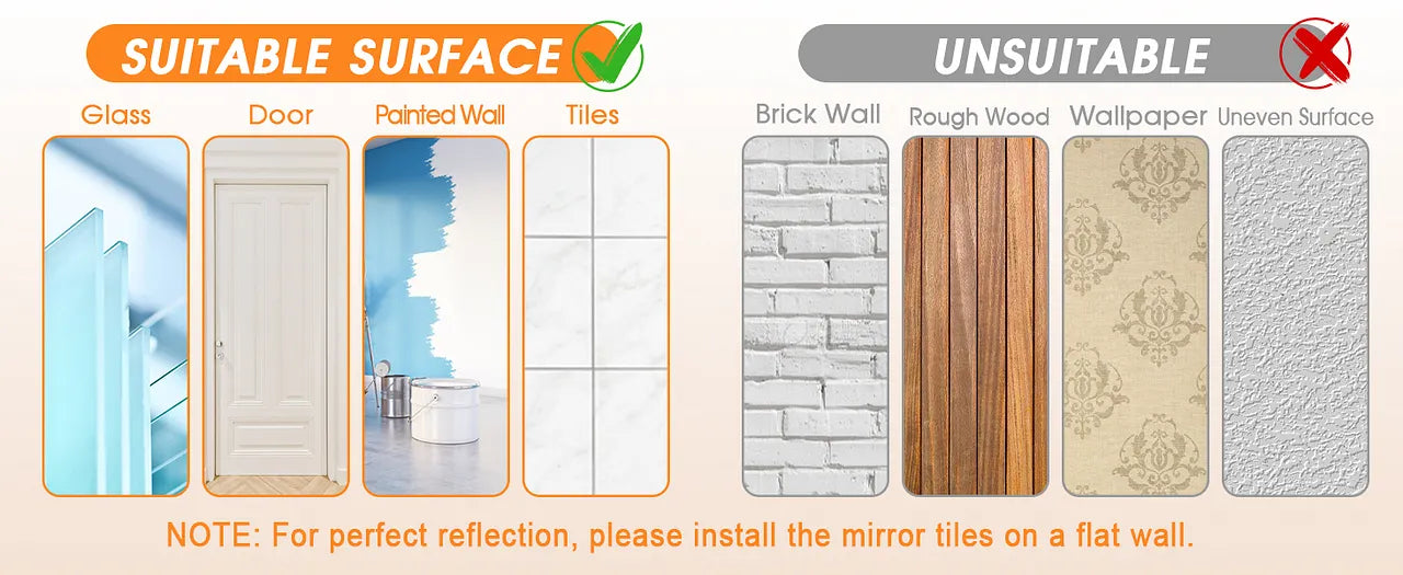 InfinityGrid™ Shatterproof Peel & Stick Mirror Tiles