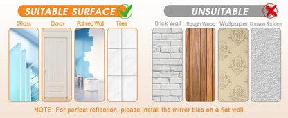 InfinityGrid™ Shatterproof Peel & Stick Mirror Tiles