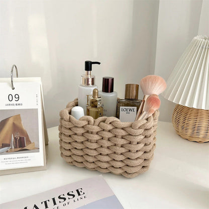 Cotton Rope Woven Desk Storage Basket