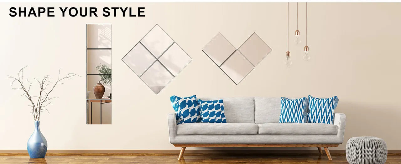 InfinityGrid™ Shatterproof Peel & Stick Mirror Tiles