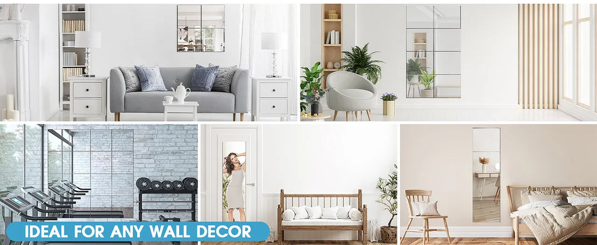 InfinityGrid™ Shatterproof Peel & Stick Mirror Tiles