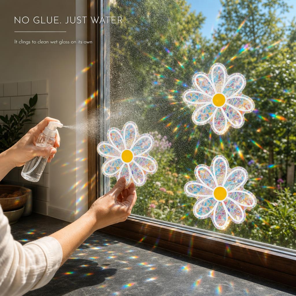 DaisyPrism™ Rainbow Suncatcher Window Stickers