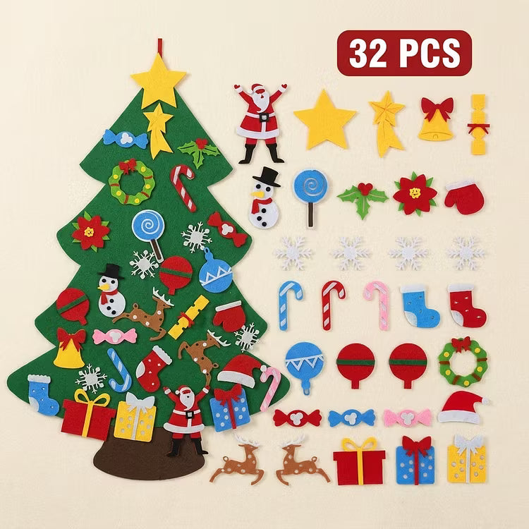 Felt Christmas Tree for Kids with Detachable Ornaments