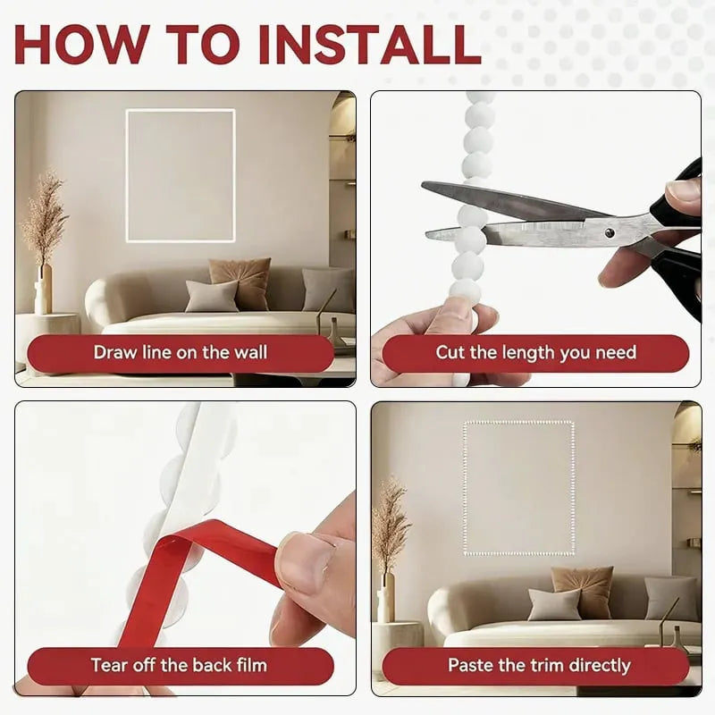 ✨ Peel & Stick Molding Trim for Custom-Look Walls