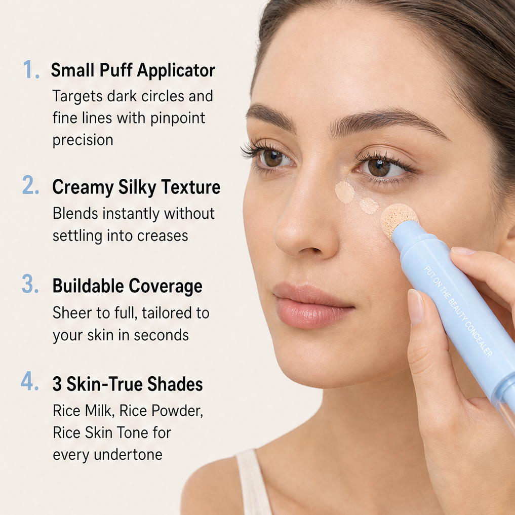 Hydrating micro-puff applicator liquid concealer pen + buy 1 + pick 1 free color
