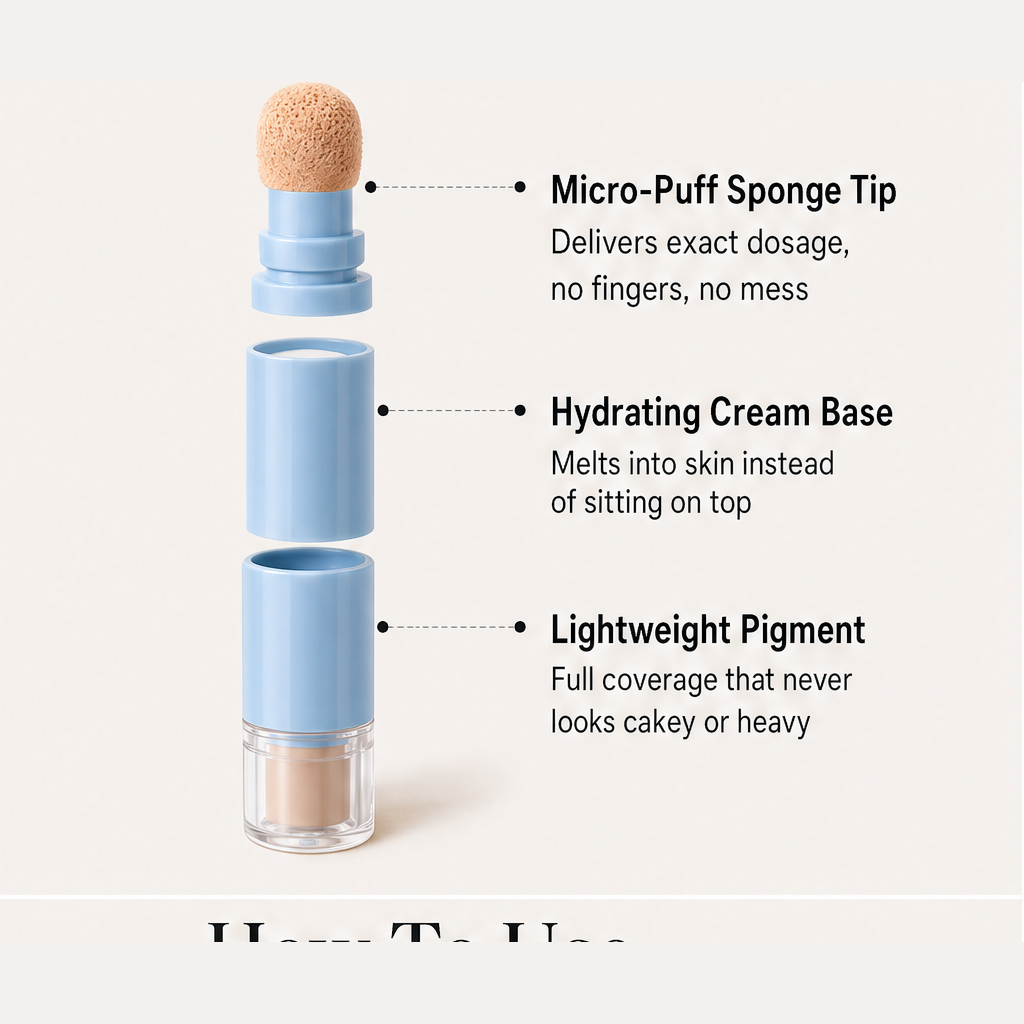 Hydrating micro-puff applicator liquid concealer pen + buy 1 + pick 1 free color